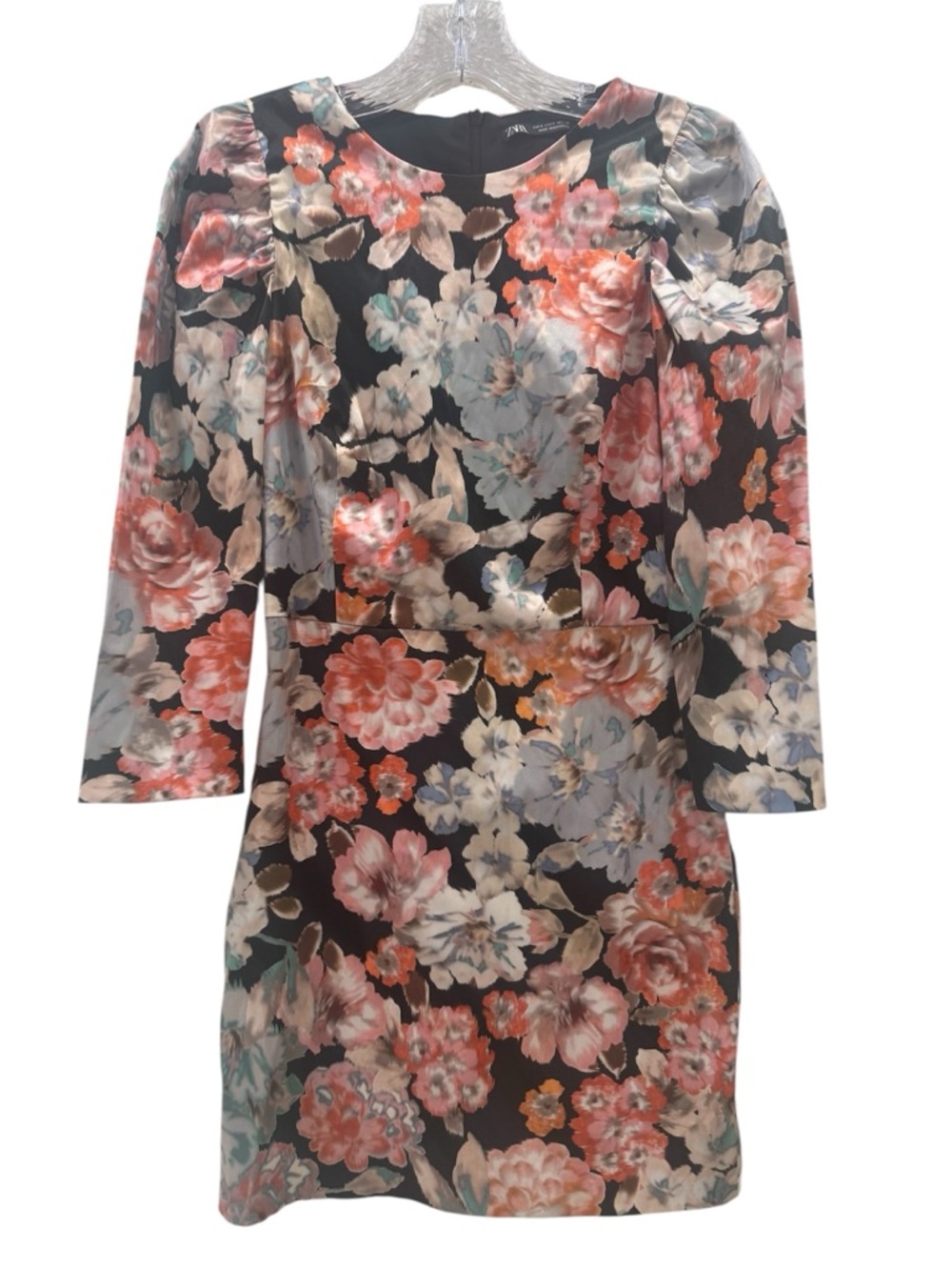 Zara Floral Mini Dress in Black, Pink, Blue - Picture 2 of 5